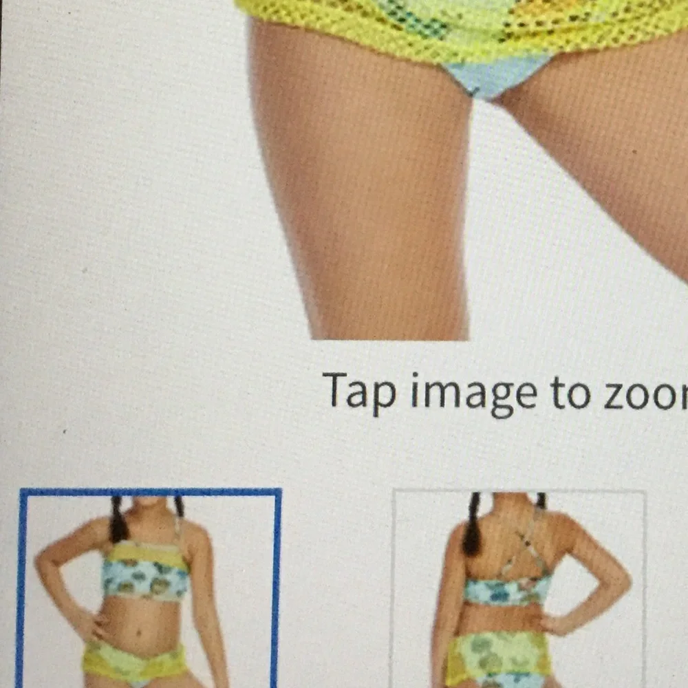 NWT Vigoss SZ 4 Shells! Bright Yellow & Aqua Crochet Mesh Skirt Swim Set